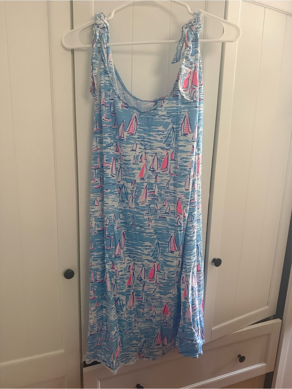 Lilly Pulitzer Blue Sailboat Print Dress L
